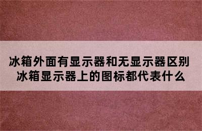 冰箱外面有显示器和无显示器区别 冰箱显示器上的图标都代表什么